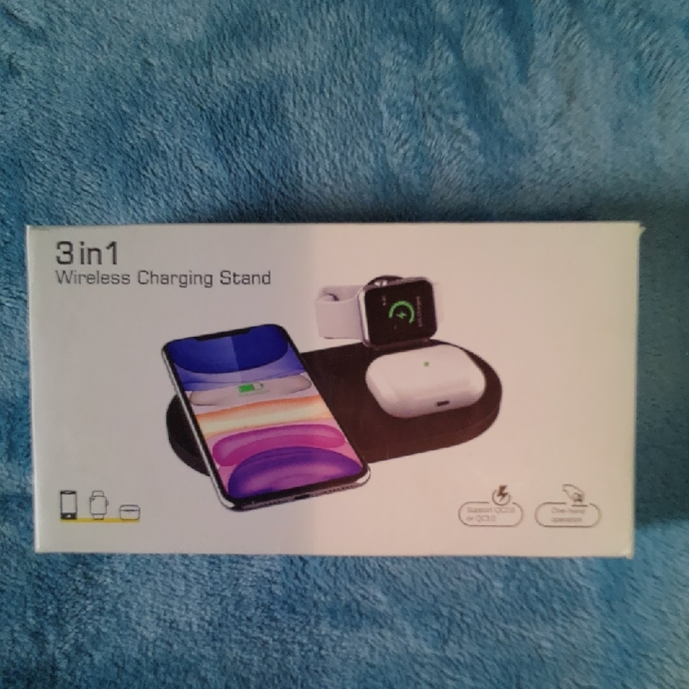 3 in 1 Wireless Charging Stand - Black